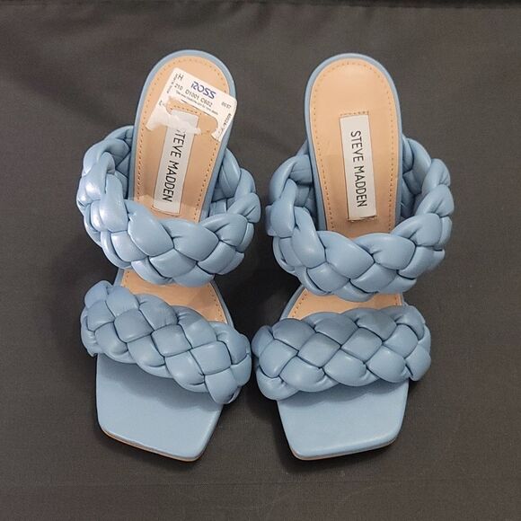 BRAND NEW STEVE MADDEN WOMEN"S CHUNKY BRAIDED STRAP KENLEY HEELED SANDAL G1 - Picture 2 of 16
